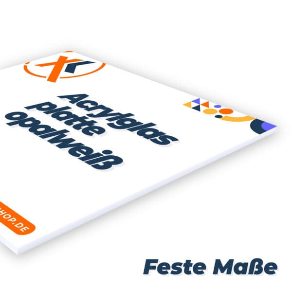 Acrylglasplatte opal XT – Lichtdurchlässige, matt-weiße Acrylglasplatte in festen Formaten mit einseitigem Druck und Schutzlaminat.