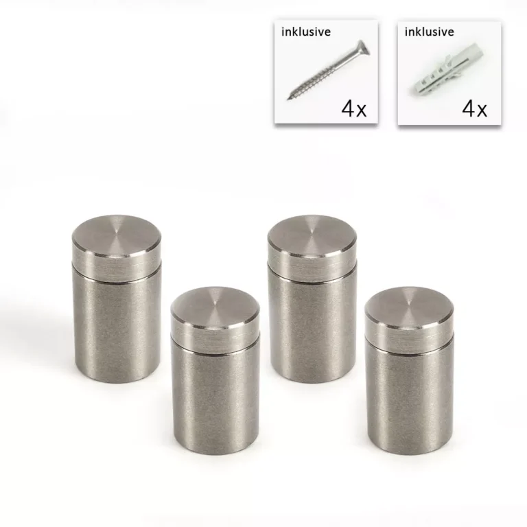 V2A Schraubbare Abstandshalter Set – Hochwertige Abstandshalter aus rostfreiem Edelstahl (15 mm x 20 mm) für Schilder und Platten.